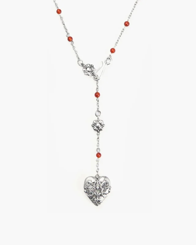 Collar lariat de velo de Carnelian