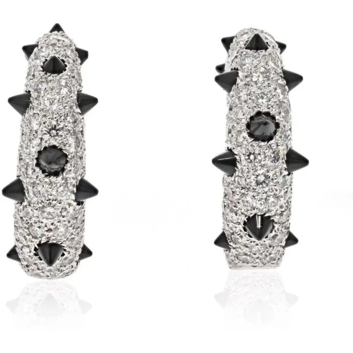 Cartier – 18K White Gold Clash Diamond And Black Onyx Earrings