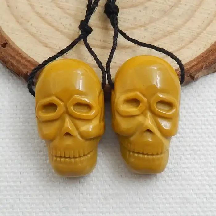 Carving Mookite Jasper Skull Figurine Gemstone Carving C535