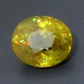 CERT 6.76ct Greenish Yellow SPHENE TITANITE Madagascar