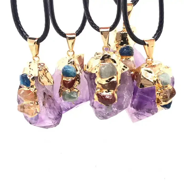 Chakra Amethyst Terminated Point Pendant – Parcel x 5 – BR 824