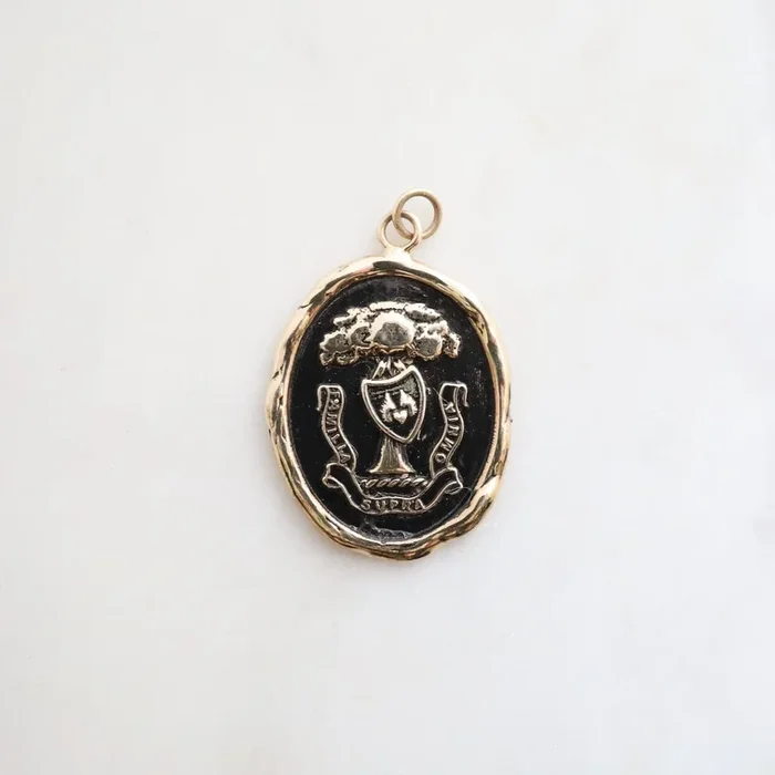 CHARM ONLY 14k Blackened Gold Family Above All Talisman