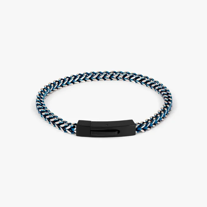 Chevron Click Bracelet In Matte Blue Black