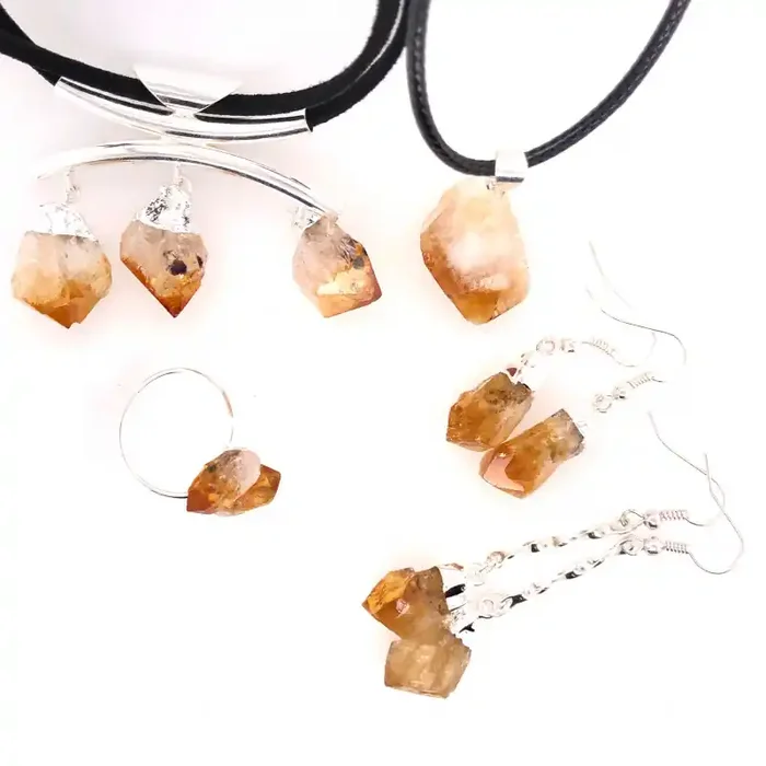 CITRINE JEWELRY SET – 5 Pieces Terminated point – BR 1331