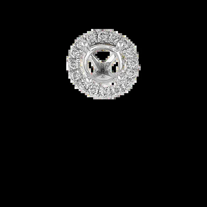 Classic Diamond Halo Decorative Crown to Hold 5.2mm Round Gemstone
