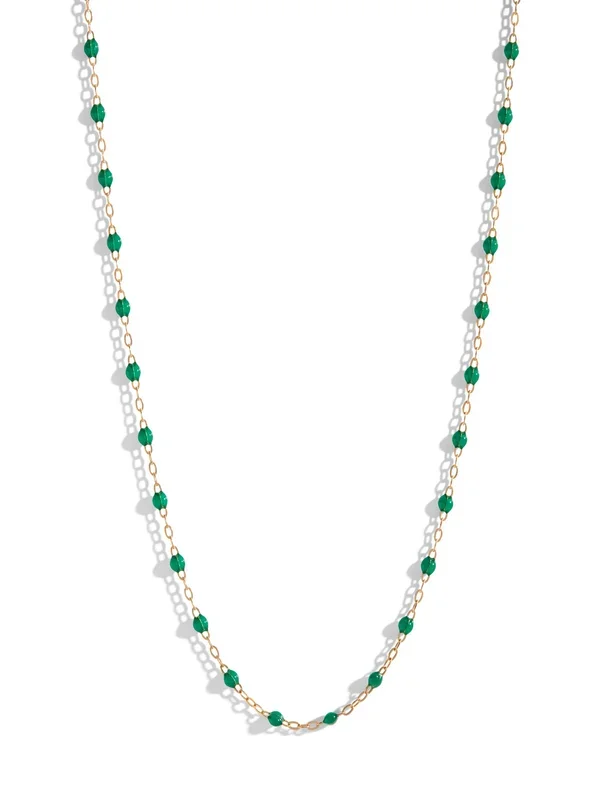 Classic Gigi Emerald Resin Yellow Gold Necklace