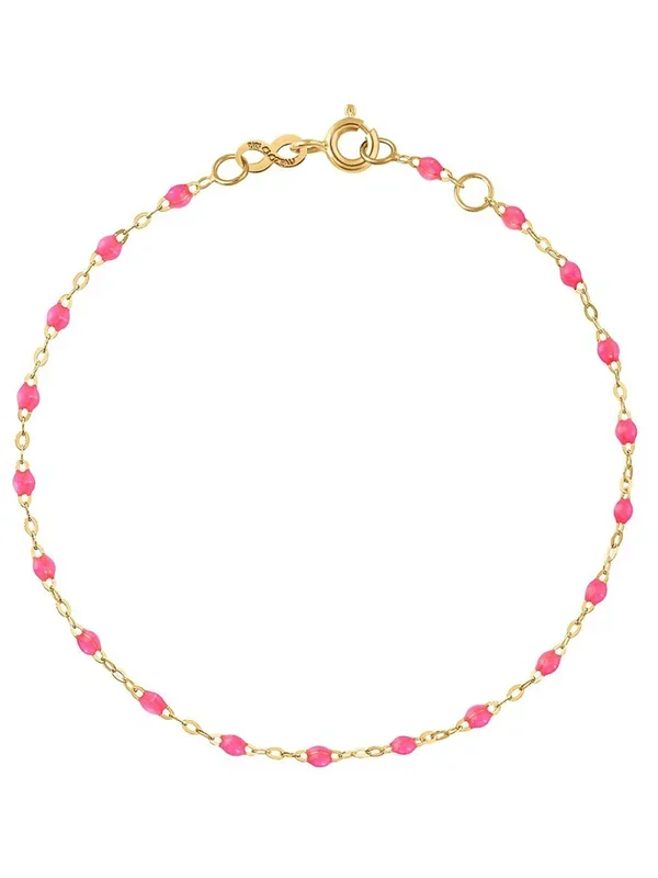 Classic Gigi Pink Resin Yellow Gold Bracelet