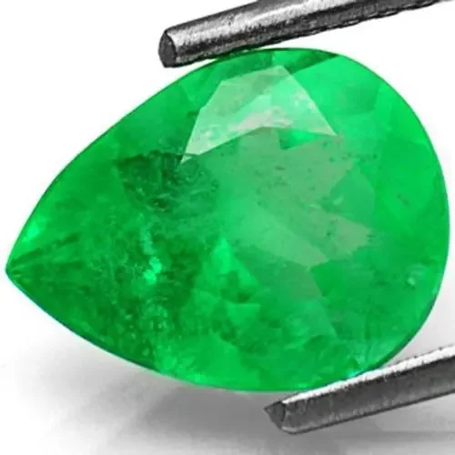 Colombia Emerald, 1.89 Carats, Lustrous Green Pear