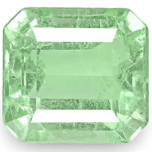 Colombia Emerald, 3.22 Carats, Light Green Emerald Cut