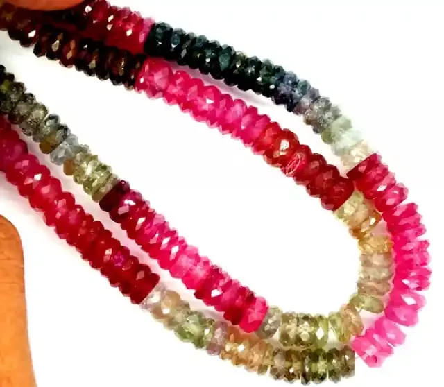 COLOURED SAPPHIRE FACETED BEAD STRAND 199 CTS PGB-9