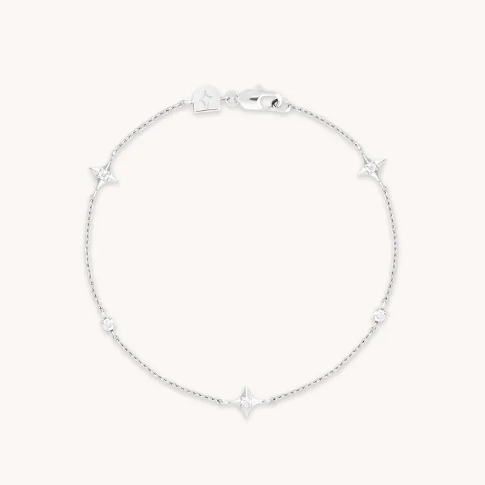 Cosmic Star Charm Bracelet in Silver