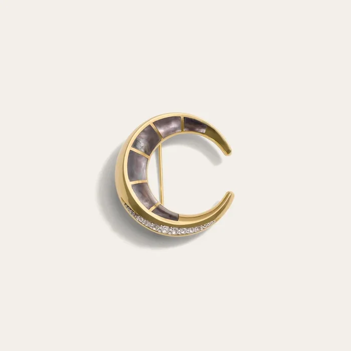 Crescent Moon Brooch