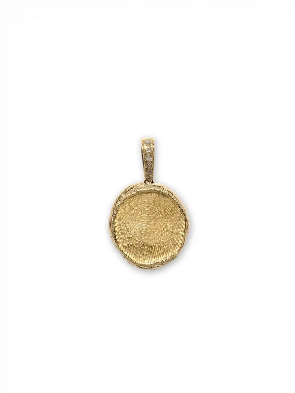 Custom Fingerprint Coin Diamond Bail Pendant