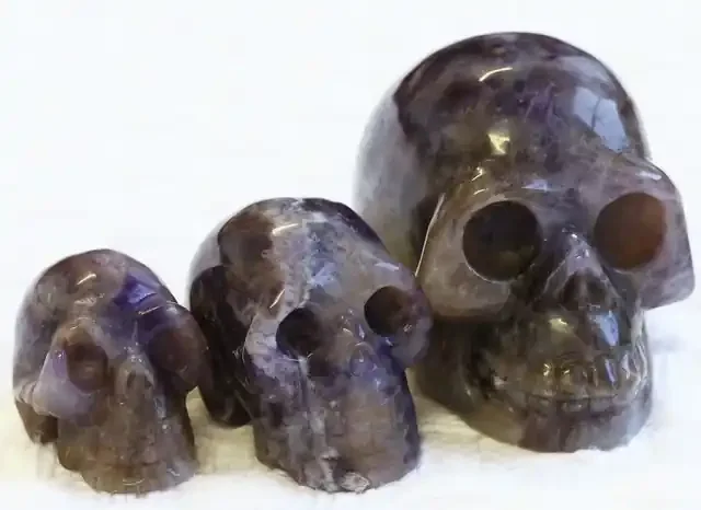 Cute Amethyst family Gemstone Skull PPP 1352