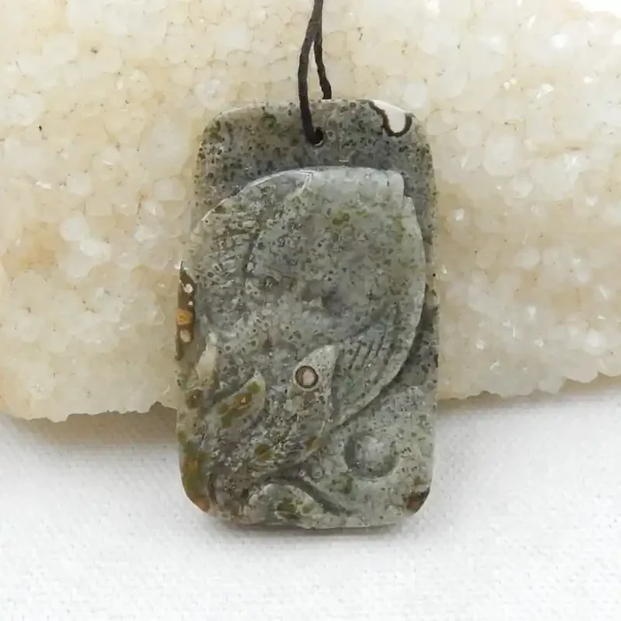 D471 Great Craft Hand Carved Animal Pendant Ocean Japser Pendant Bead
