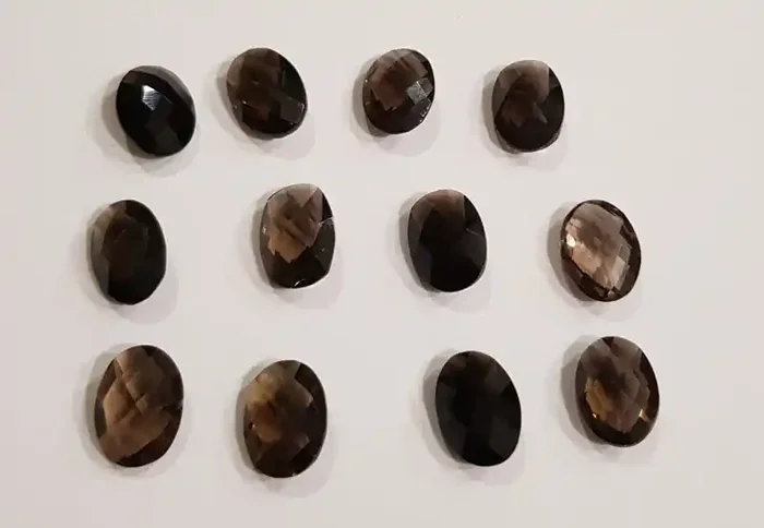 Dark Smokey quartz 57.6 carat Briolette Oval G0034