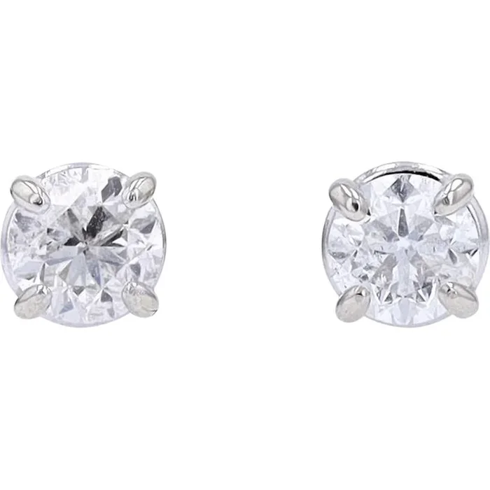 Dazzling 14K White Gold Diamond Stud Earrings – 1.50 Carat Total Diamond Weight