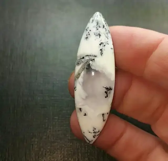Dendritic Agate Marquise cabochon 49mm 32ct