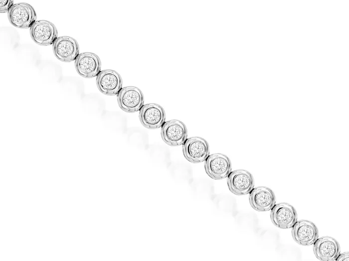 Diamond Bezel Set White Gold Bracelet