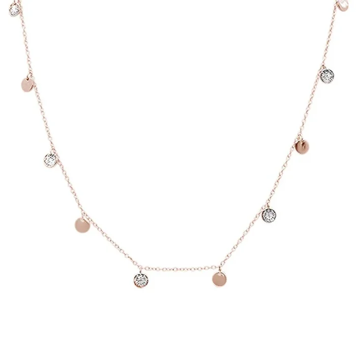 DIAMOND CLOSEOUT! .27ct G SI 14k Rose Gold Diamond Pendant Necklace 18″ Long