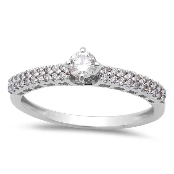 DIAMOND CLOSEOUT! .30cts Round Diamond Engagement Promise Ring Size 6.5