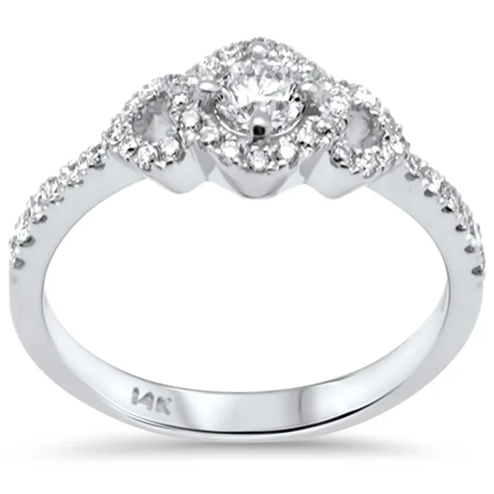 DIAMOND CLOSEOUT! .55ct G SI 14K White Gold Diamond Engagement Ring Size 6.5