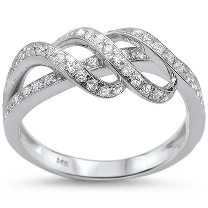 DIAMOND CLOSEOUT! .57ct 14kt White Gold Diamond Band Ring Size 6.5