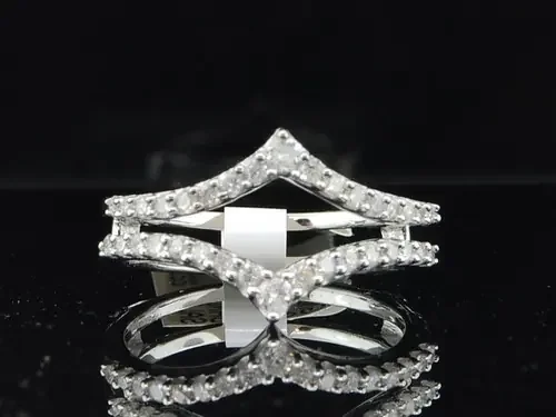 Diamond Enhancer Wrap Solitaire Engagement Ring 0.47 Ct 14K White Gold