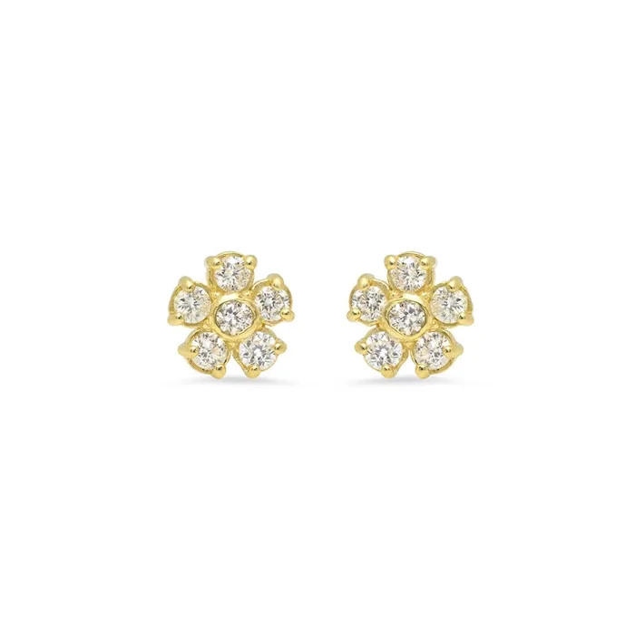 Diamond Flower Studs