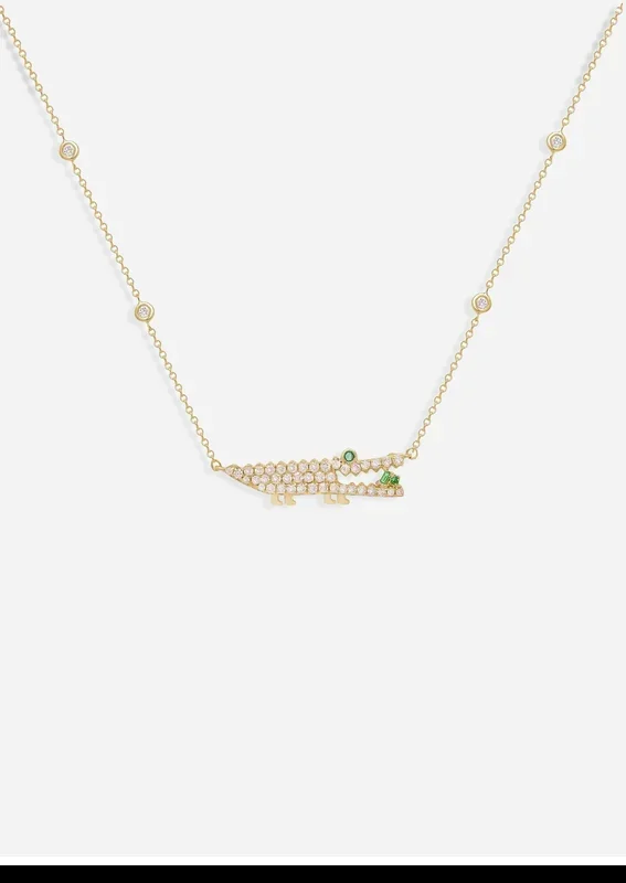 Diamond Gator Necklace