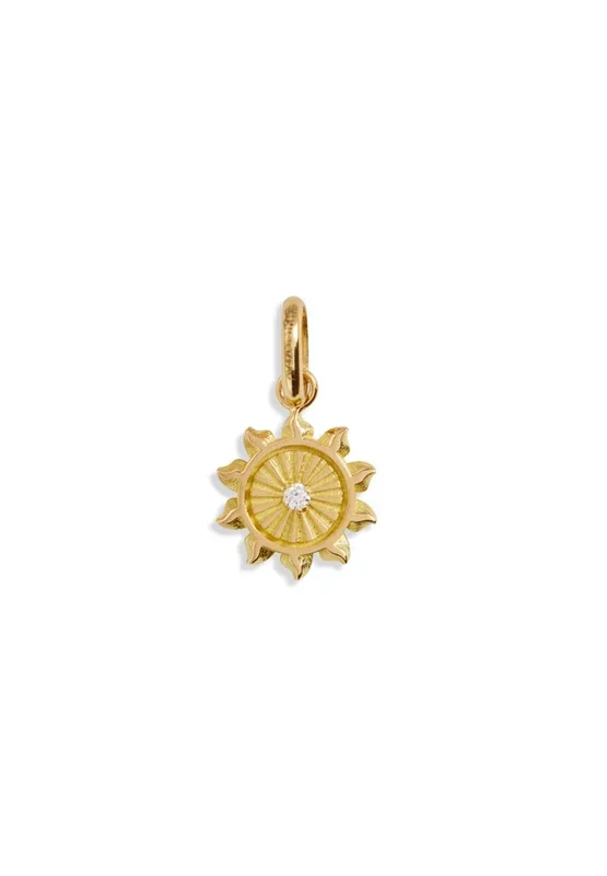 Diamond Lucky Sun Yellow Gold Charm