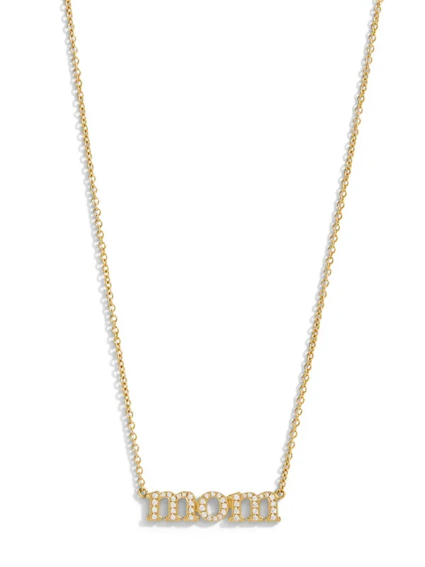 Diamond Mom Yellow Gold Necklace