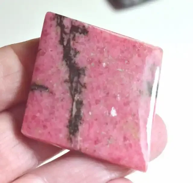 diamond square shape pink Rhodonite cabochon