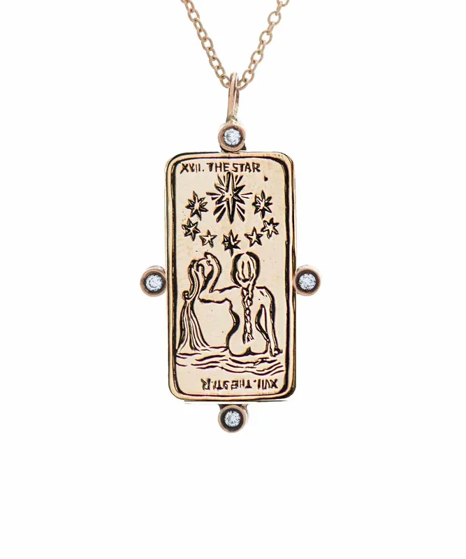 Diamond Star II. Tarot Card Necklace
