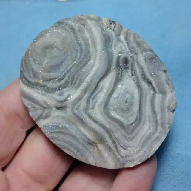 druzy agate gemstone cabochon grey 62mm AAA