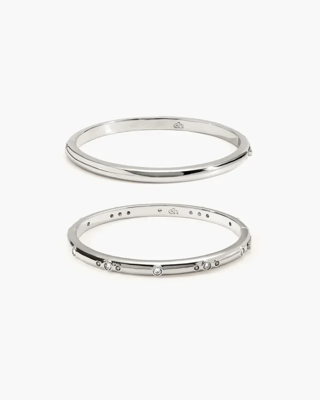 Dustlight-Armreif-Set in Silber