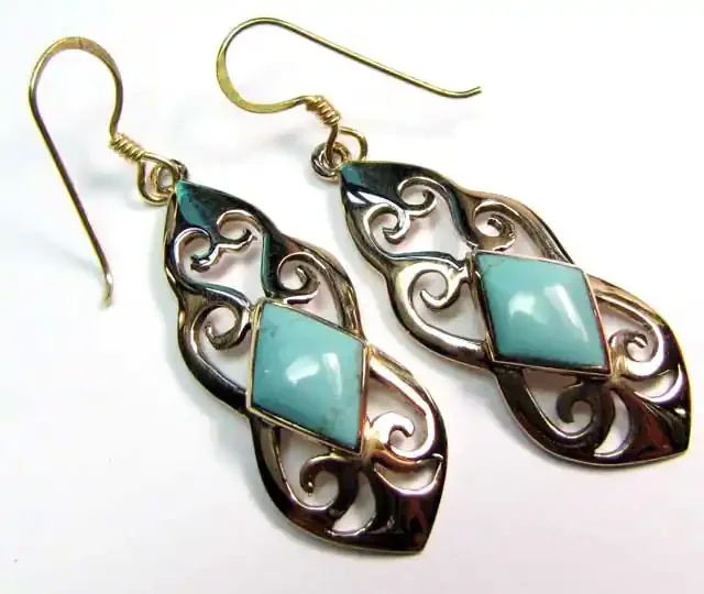DYED HOWLITE BRONZE EARRINGS RT 336