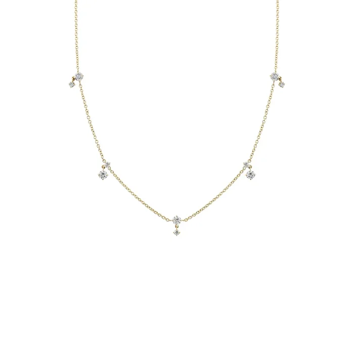 Eclat Alternating Diamond Drop Station Necklace