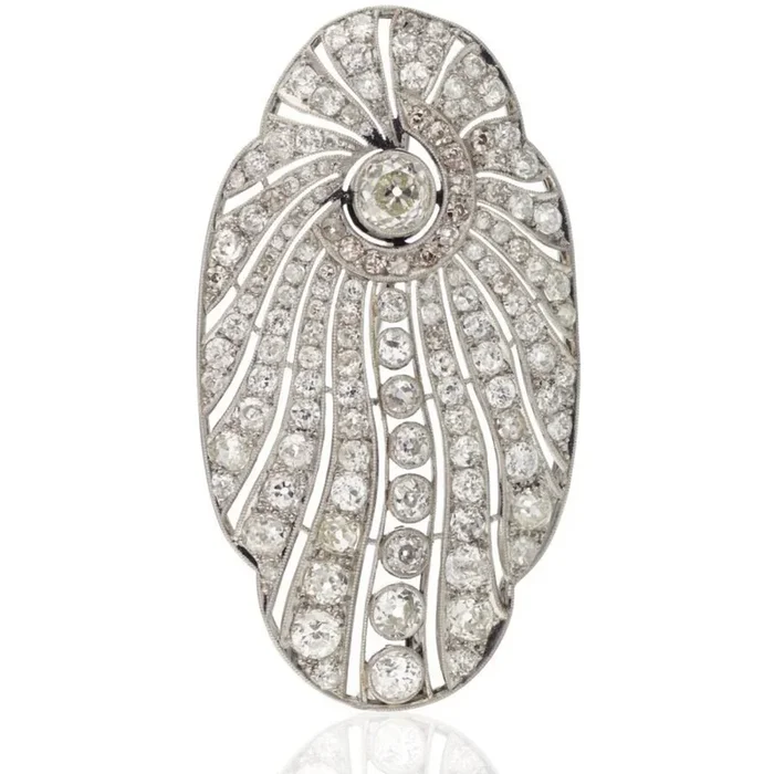 Edwardian – Platinum Diamond Brooch
