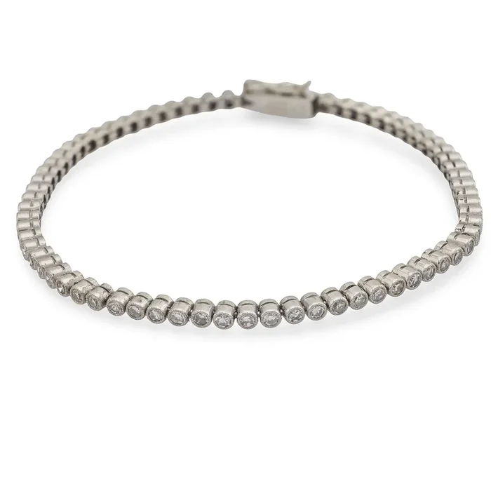 Edwardian inspired 2.48 carat diamond platinum tennis bracelet