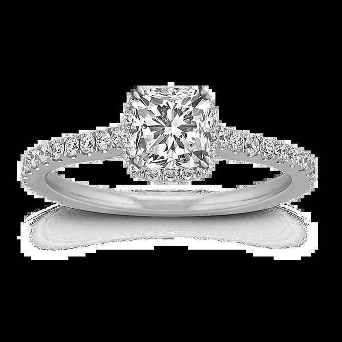 Ella Halo Engagement Ring for 0.65 ct Cushion