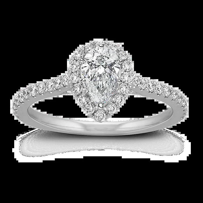 Ella Halo Engagement Ring for 0.75 ct Pear