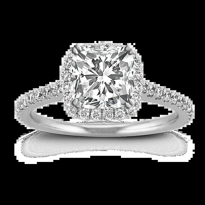 Ella Halo Engagement Ring for 1.50 ct Cushion