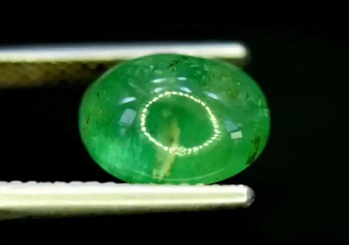 Emerald, 6.10 Carats Oval Natural Zambian Emerald Cabochon