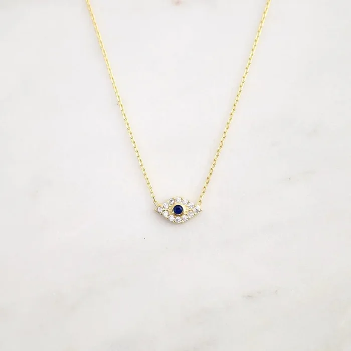 Evil Eye CZ Necklace – Gold