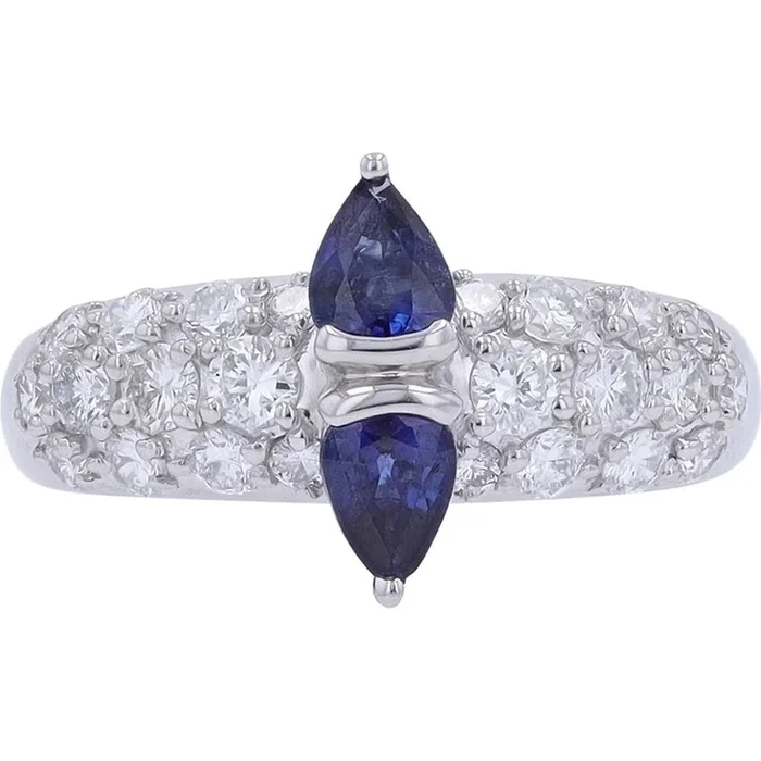 Exquisite Platinum Sapphire Ring with Diamonds – Timeless Elegance in Platinum