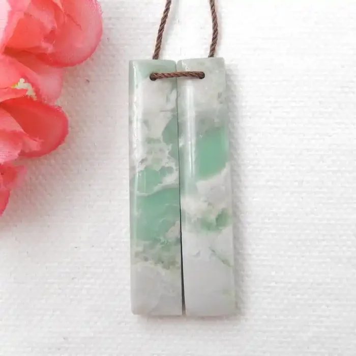 F150 Variscite Turquoise Earrings ,Handmade Gemstone ,Turquoise Beads F150