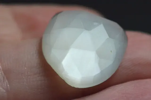 faceted MOONSTONE white rose cut gemstone