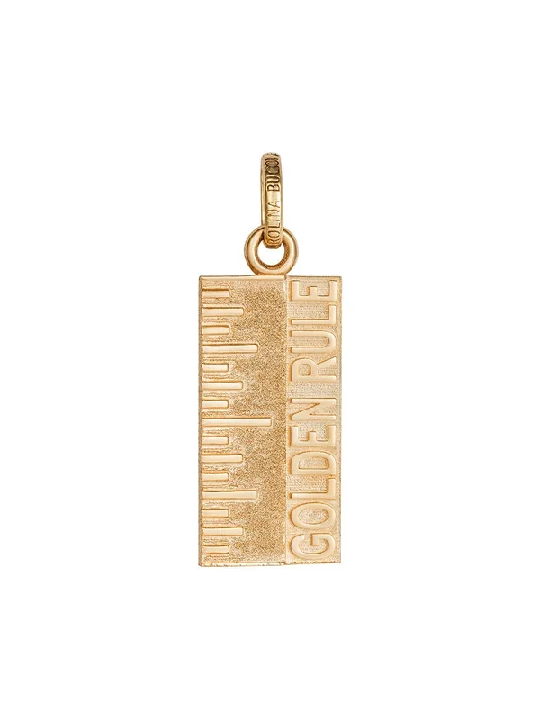 Florentine Finish 18K Yellow Gold Golden Rule Charm
