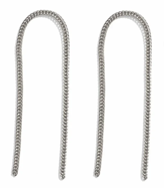 Fox Tail Earrings in Silver